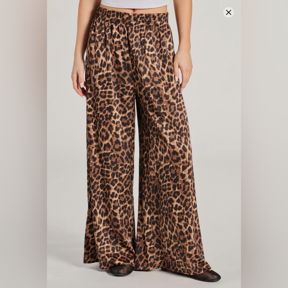 Windsor Leopard Print Palazzo Pants Wide Leg High Rise Flowy Y2K - Picture 3 of 9